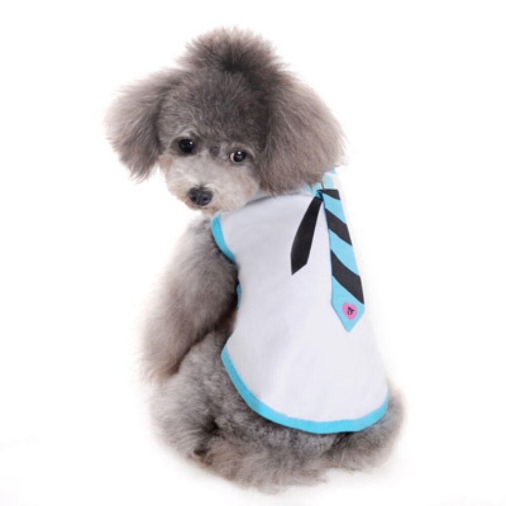 Necktie Dog Tee - BLUE SMALL